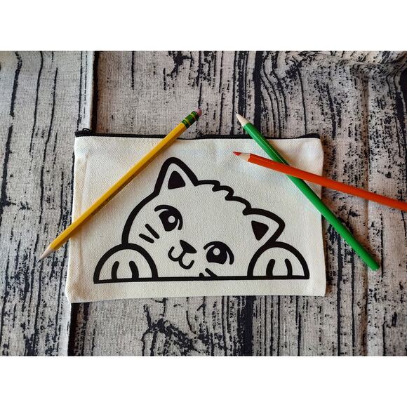 kitten pencil case travel bag cosmetic bag - Picture 1 of 4